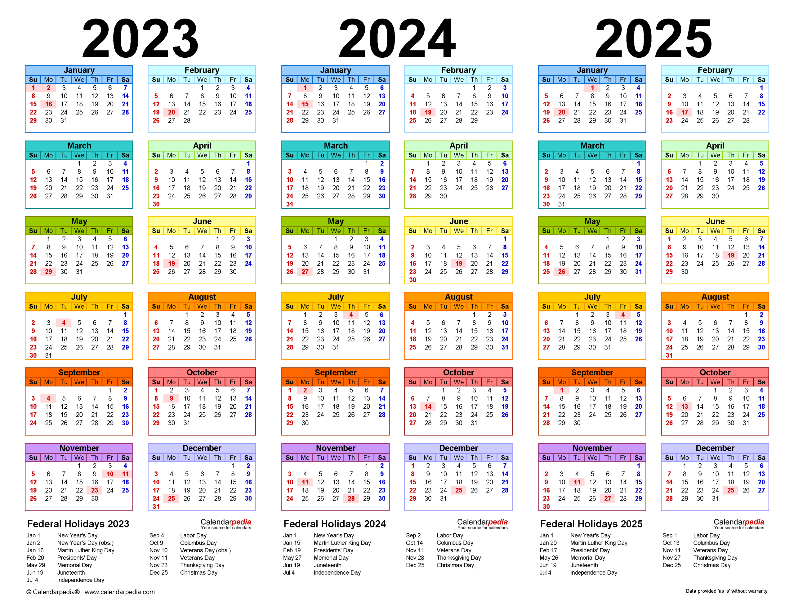 2023-2025 Three Year Calendar - Free Printable Pdf Templates for 3 Year Calendar 2024 To 2025 Printable