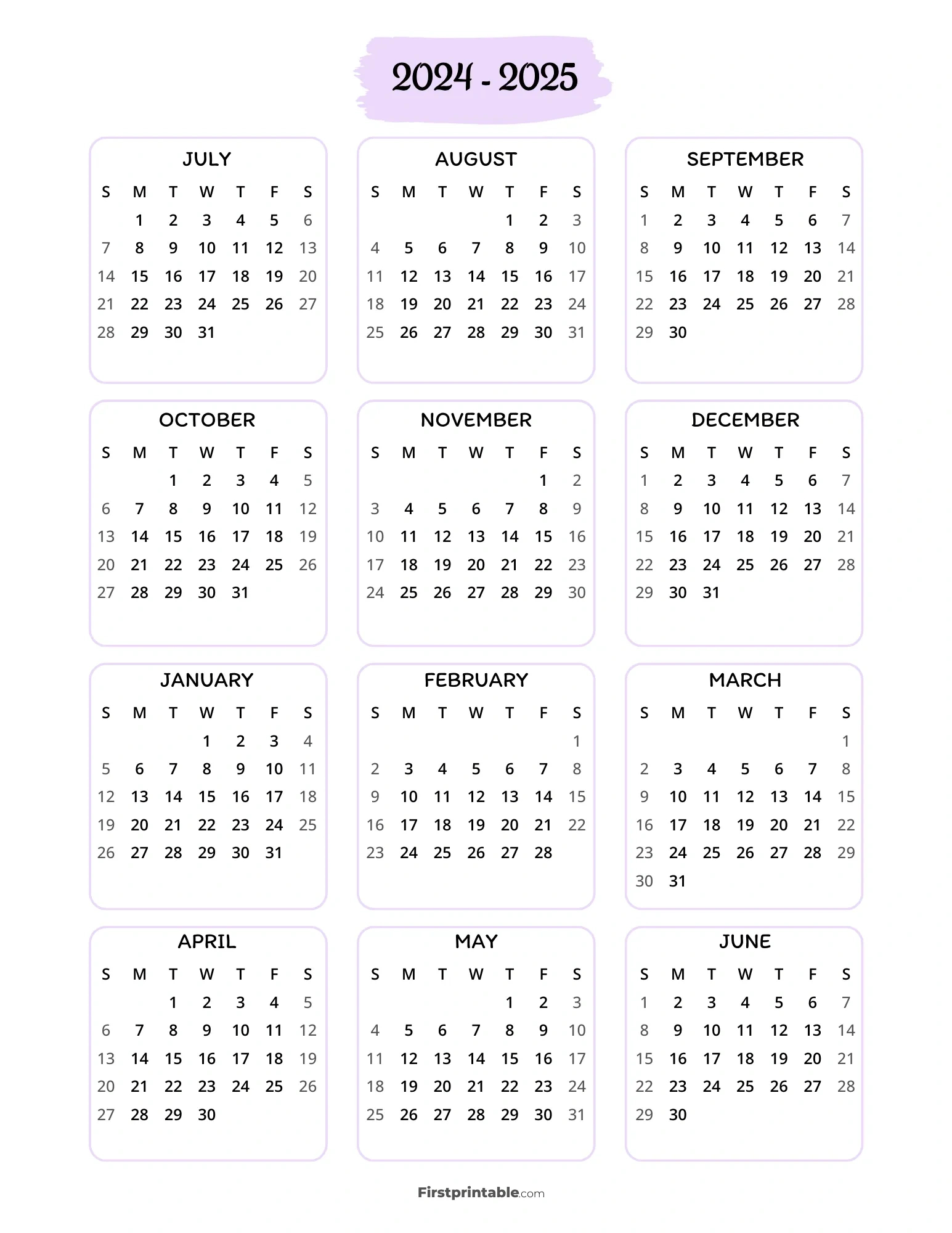 2024 and 2025 Calendar Planner Printable Printable Calendars