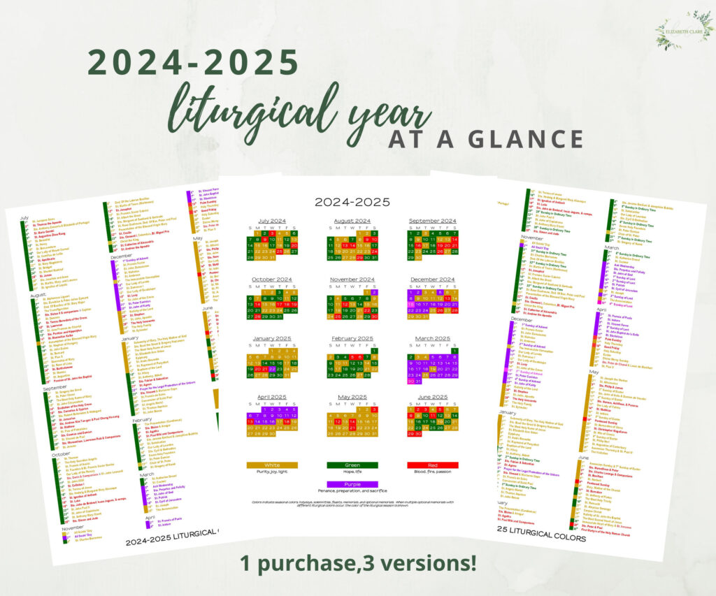 Liturgical Color Calendar 2025 Printable Printable Calendars Liturgical Color Calendar 2025