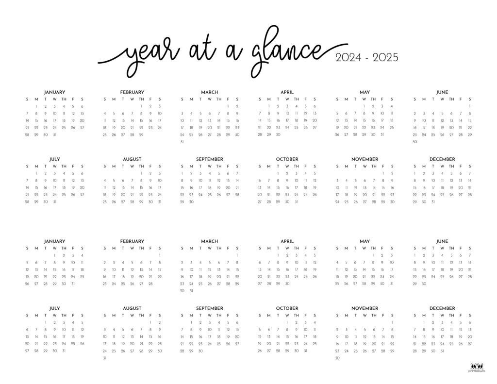 2024-2025 Two Year Calendars - 10 Free Printables | Printabulls throughout Two Year Calendar 2024 And 2025 Printable