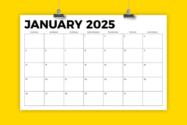 2025 Calendar Printable 11×17