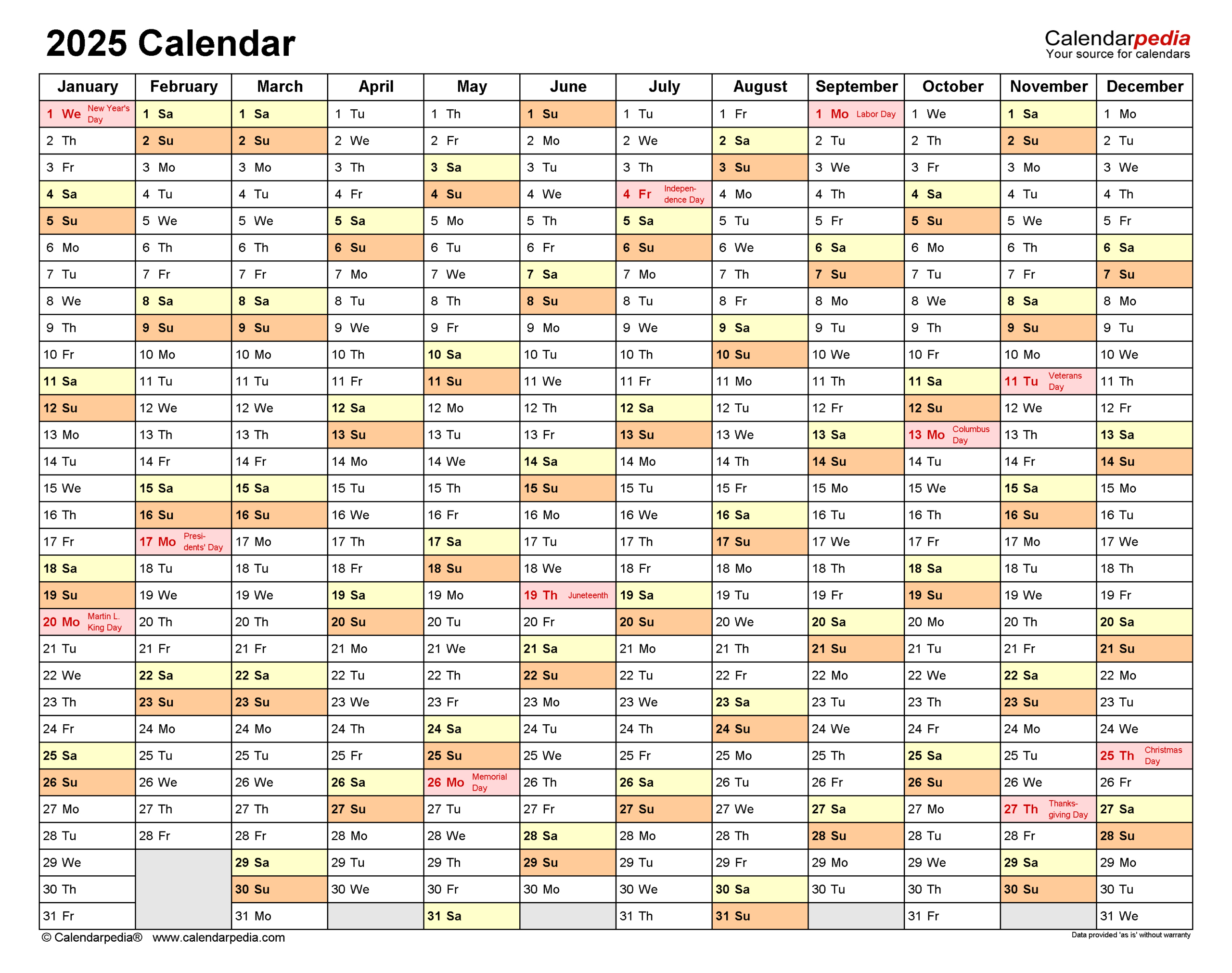 2025 Calendar - Free Printable Pdf Templates - Calendarpedia inside 2025 Appointment Calendar Printable