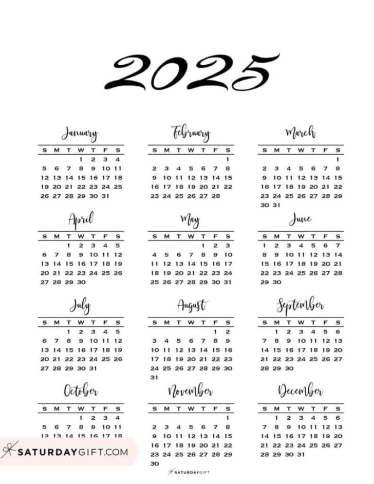 Free 2025 Printable Calendar One Page