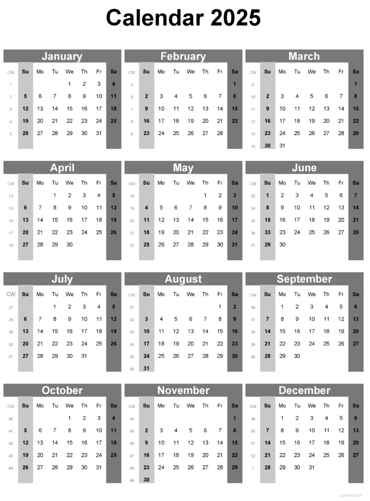 Small 2025 Calendar Printable