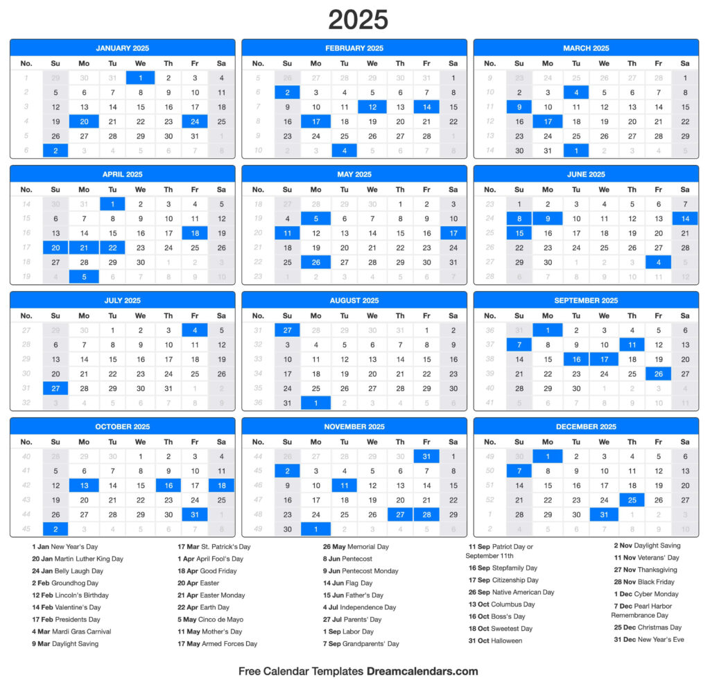 2025 Daily Calendar Printable Printable Calendars