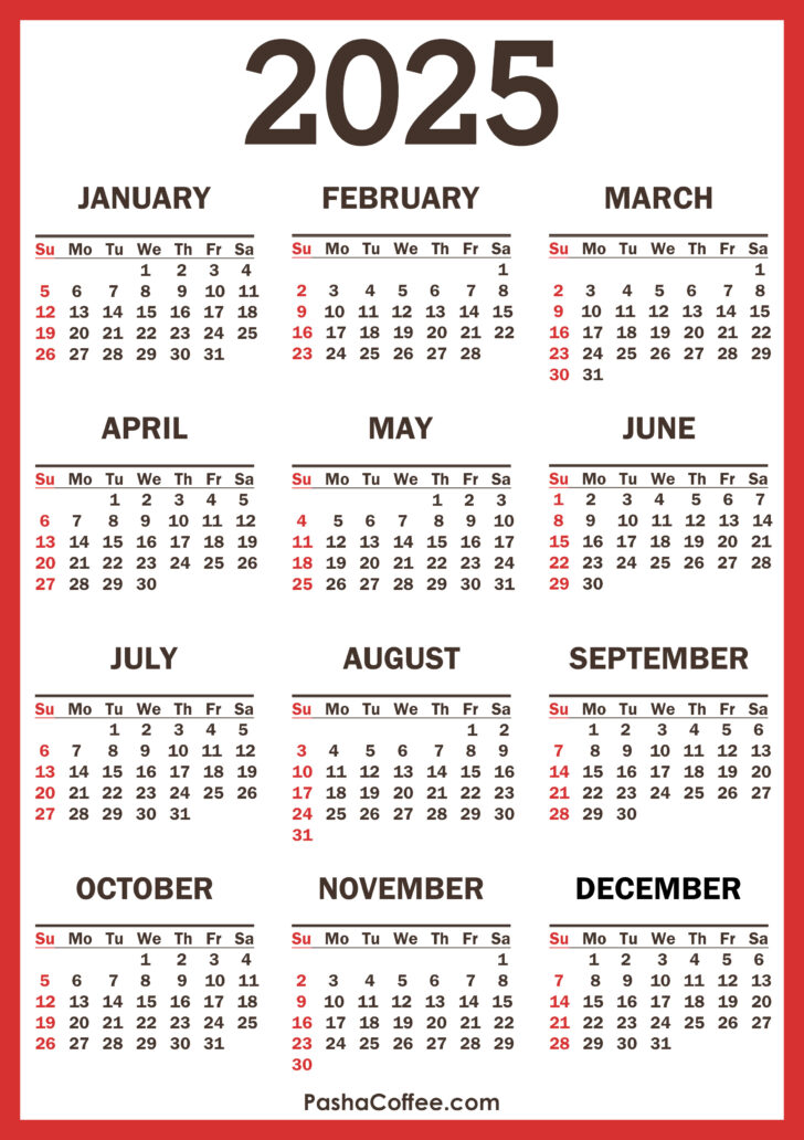 Free 2025 Calendar Printable with Holidays