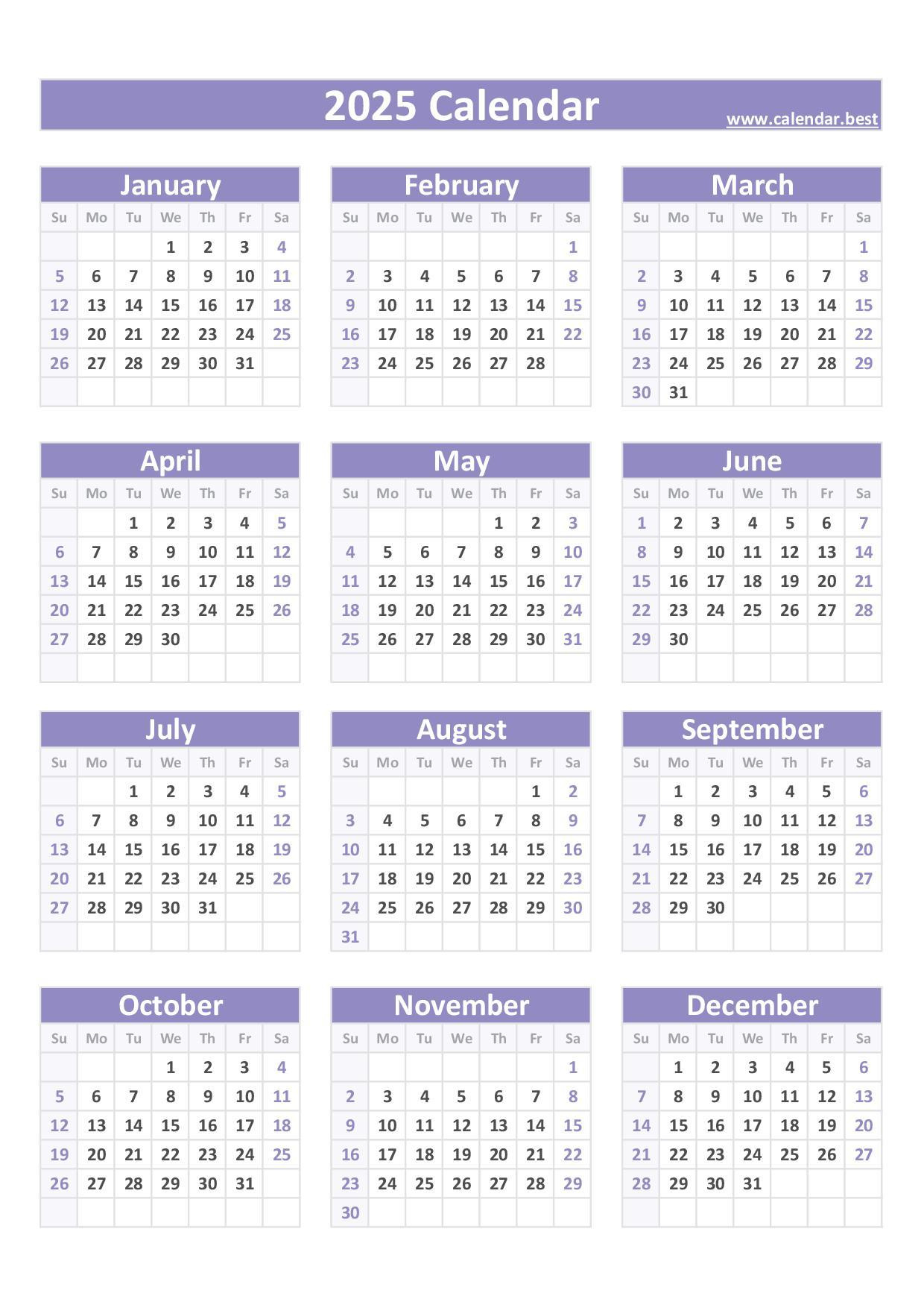 2025 Calendar With Week Numbers for 2025 Portrait Calendar Printable