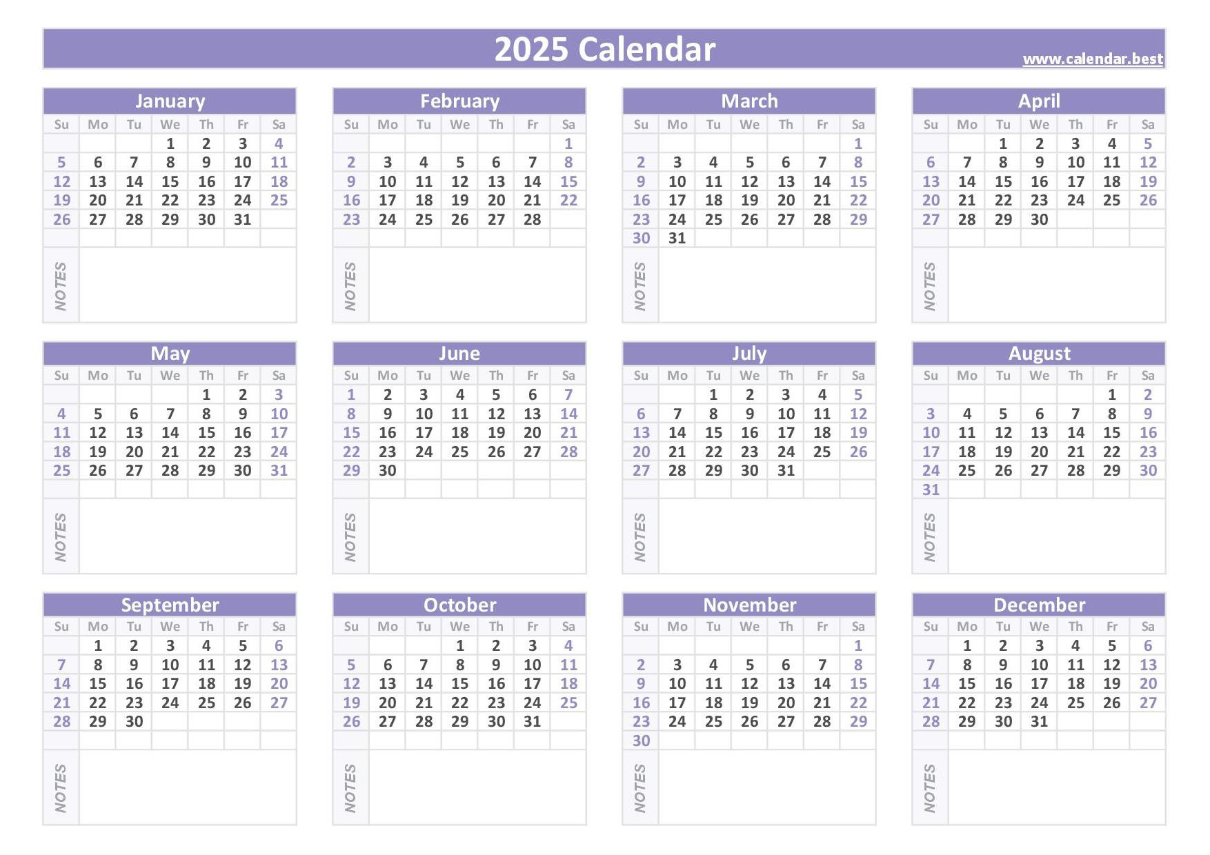 2025 Calendar With Week Numbers in 2025 Printable Calender