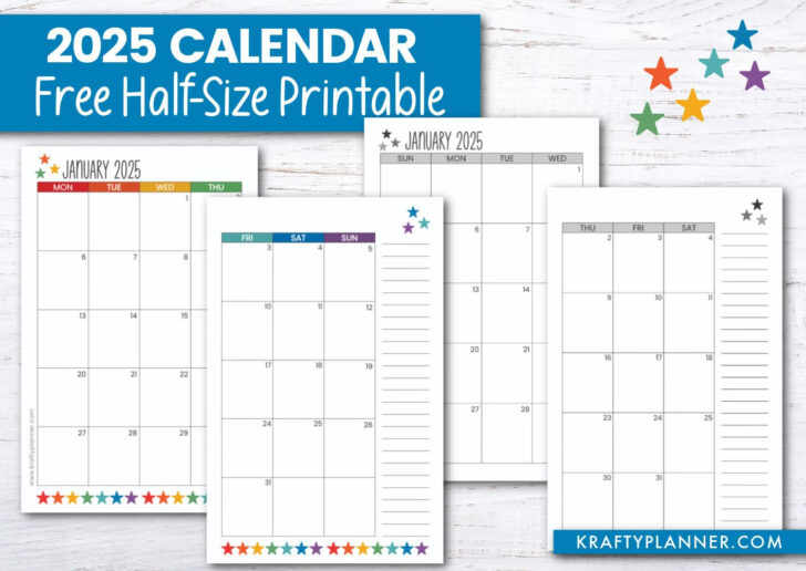 Monthly Free Printable 2025 Calendar Printable