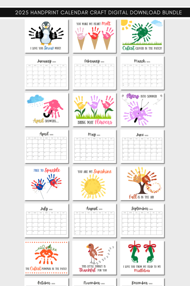 Free Printable Handprint Calendar 2025