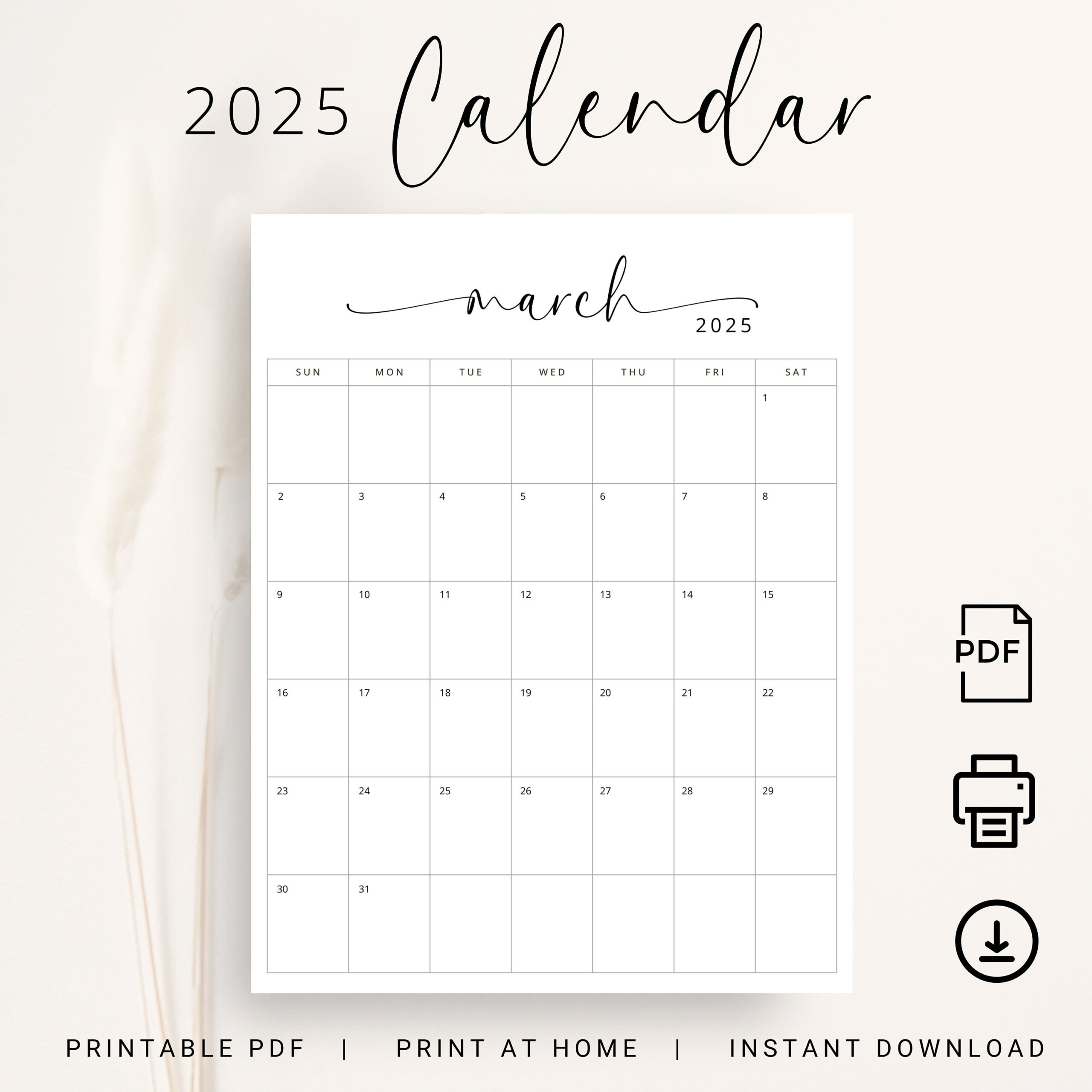 2025 Kalender 2025 Monatsplaner Vertikal Sonntag &amp;amp; Montag Start in 2025 Printable Calendar By Month Vertical