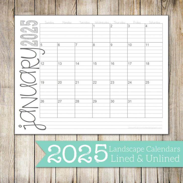2025 Calendar with Lines Printable