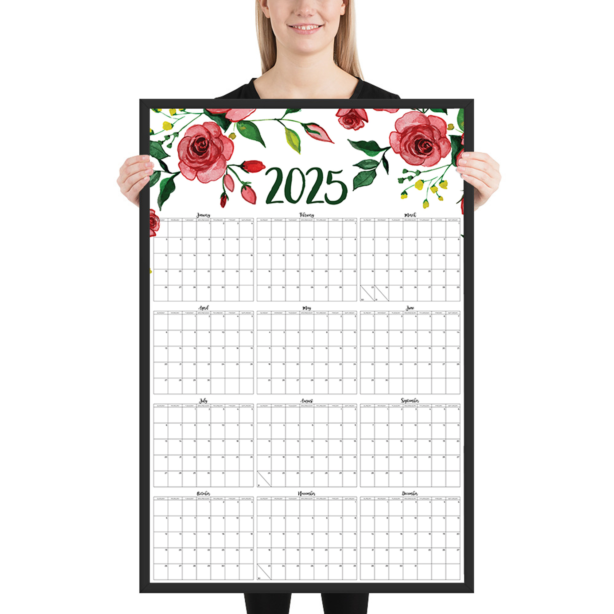 2025 Large Wall Calendar Printable - 24X36 Poster | Instant Download Pdf &amp;amp; Jpg intended for Large Wall Calendar 2025 Printable