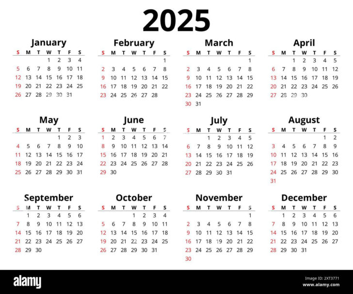 Horizontal 2025 Calendar Printable