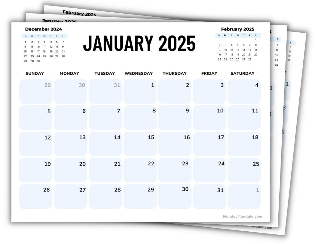 2025 Printable Calendars (56 Free Pdf Printables) for 2025 Month Calendar Printable