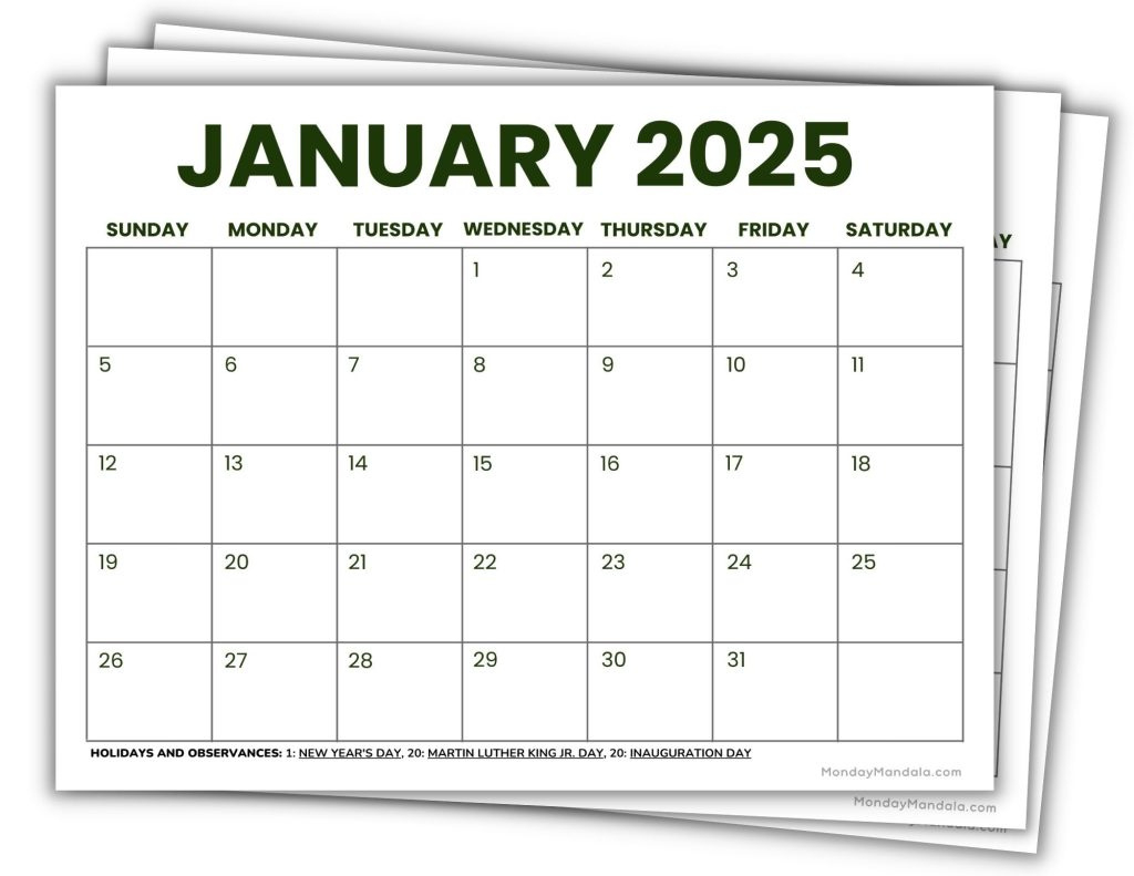 2025 Printable Calendars (56 Free Pdf Printables) for 2025 Printable Calendar By Month Free Download