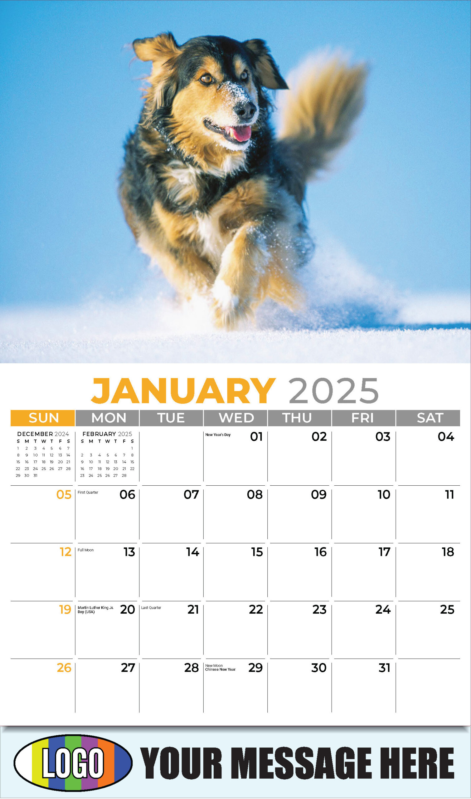 2025 Promotional Calendar | Household Pets And Animals | Low As 65¢ for Free Printable Dog Calendar 2025