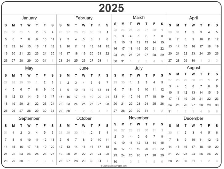 Free Printable 2025 Blank Calendar
