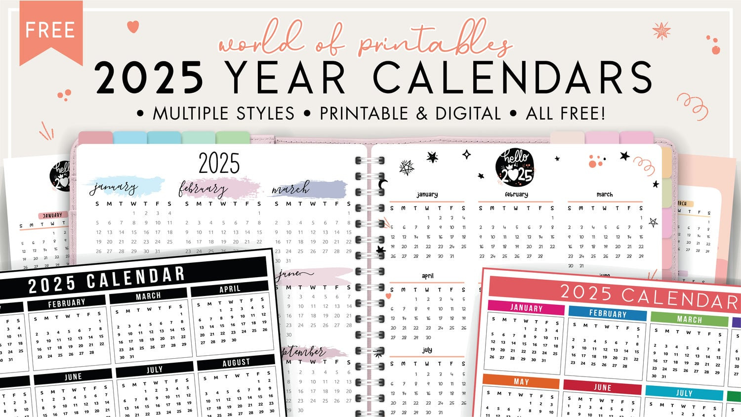 2025 Year Calendars - 70 Best Printables - World Of Printables for Fitness Calendar 2025 Printable