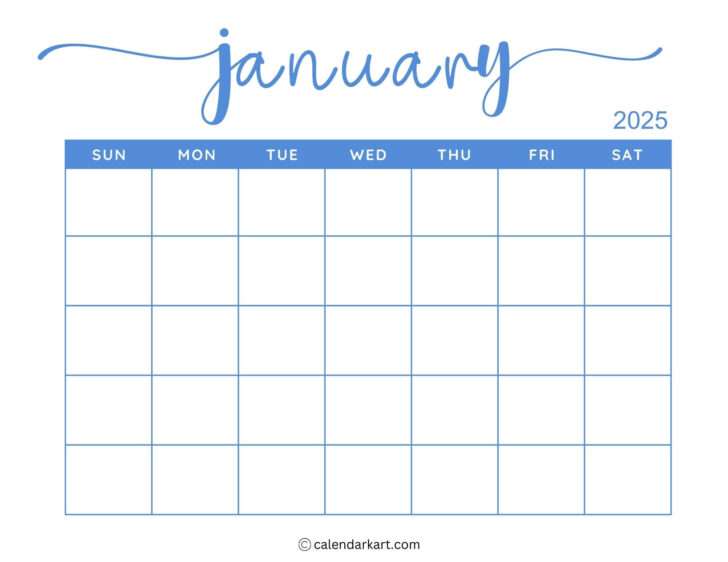 Printable Calendar January 2025 Free