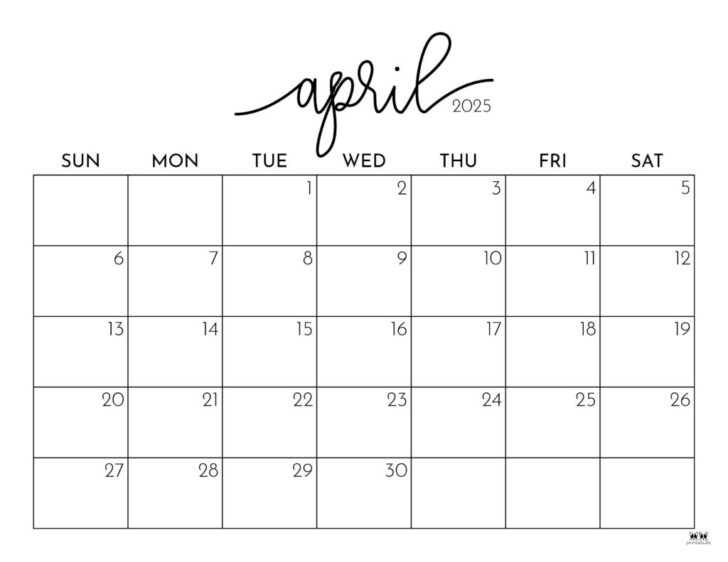 April 2025 Printable Calendar with Holidays