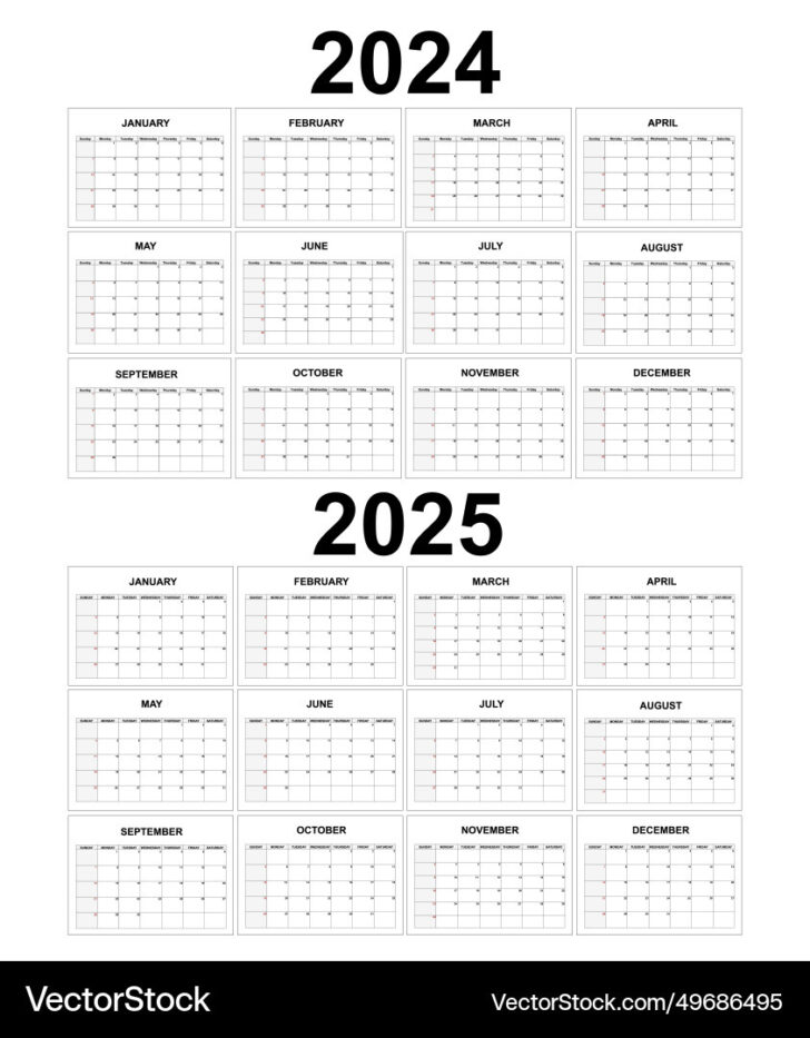 2024 Calendar 2025 Printable Monthly