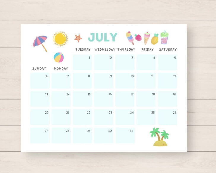 Printable Kids Calendar 2025
