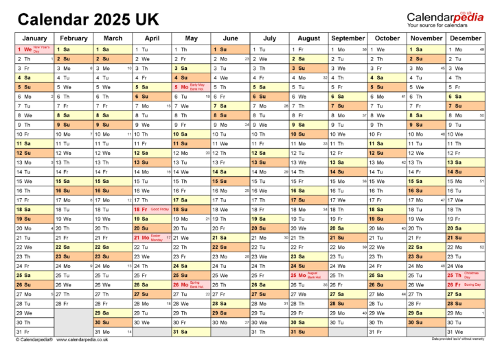 Time and Date Printable Calendar 2025