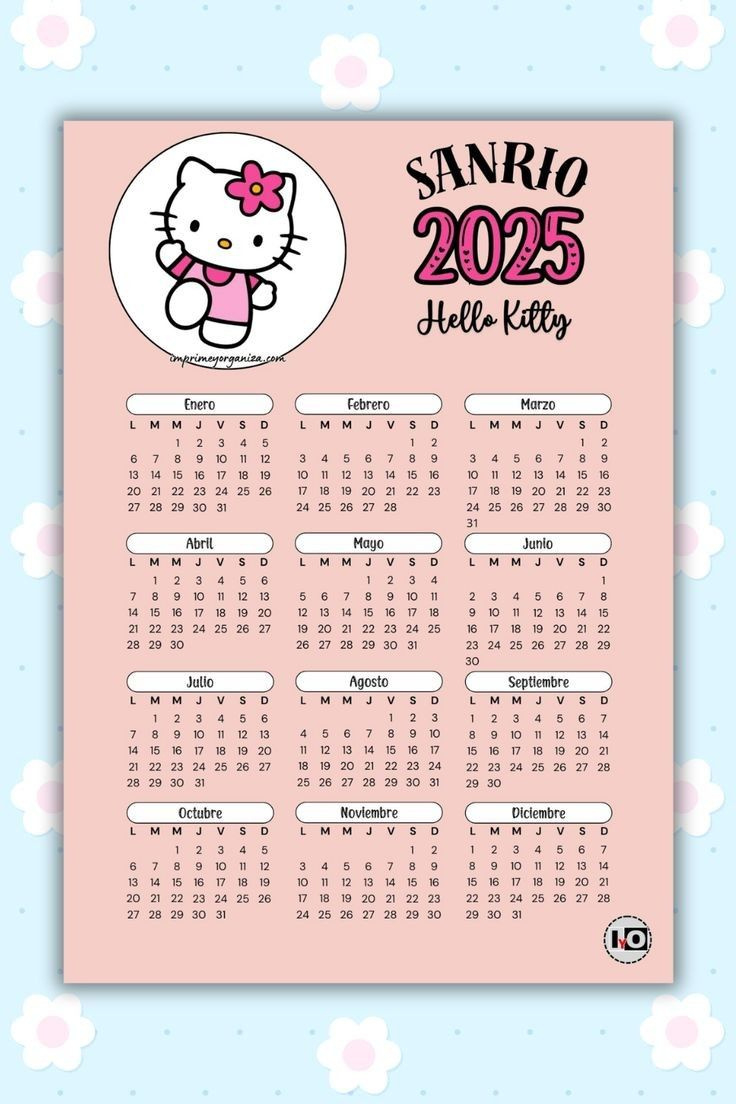 Calendario 2025 Hello Kitty for Hello Kitty Calendar Printable 2025