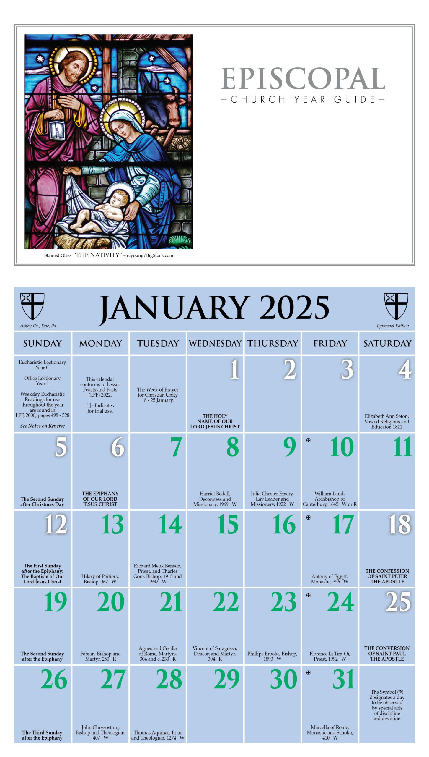 Churchpublishing: 2025 Episcopal Church Year Guide Kalendar in 2025 Calendar With Religious Holidays Printable