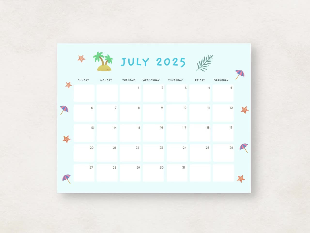 Cute 2025 Calendar Printable, Monthly Calendar 2025, 2025 Planner, Monthly Planner 2025, Aesthetic Calendar, Editable Calendar inside Cute Printable Monthly Calendar 2025