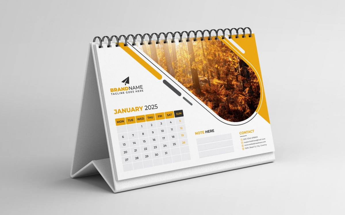 Desk Calendar 2025 Template Design in 2025 Printable Desk Calendar