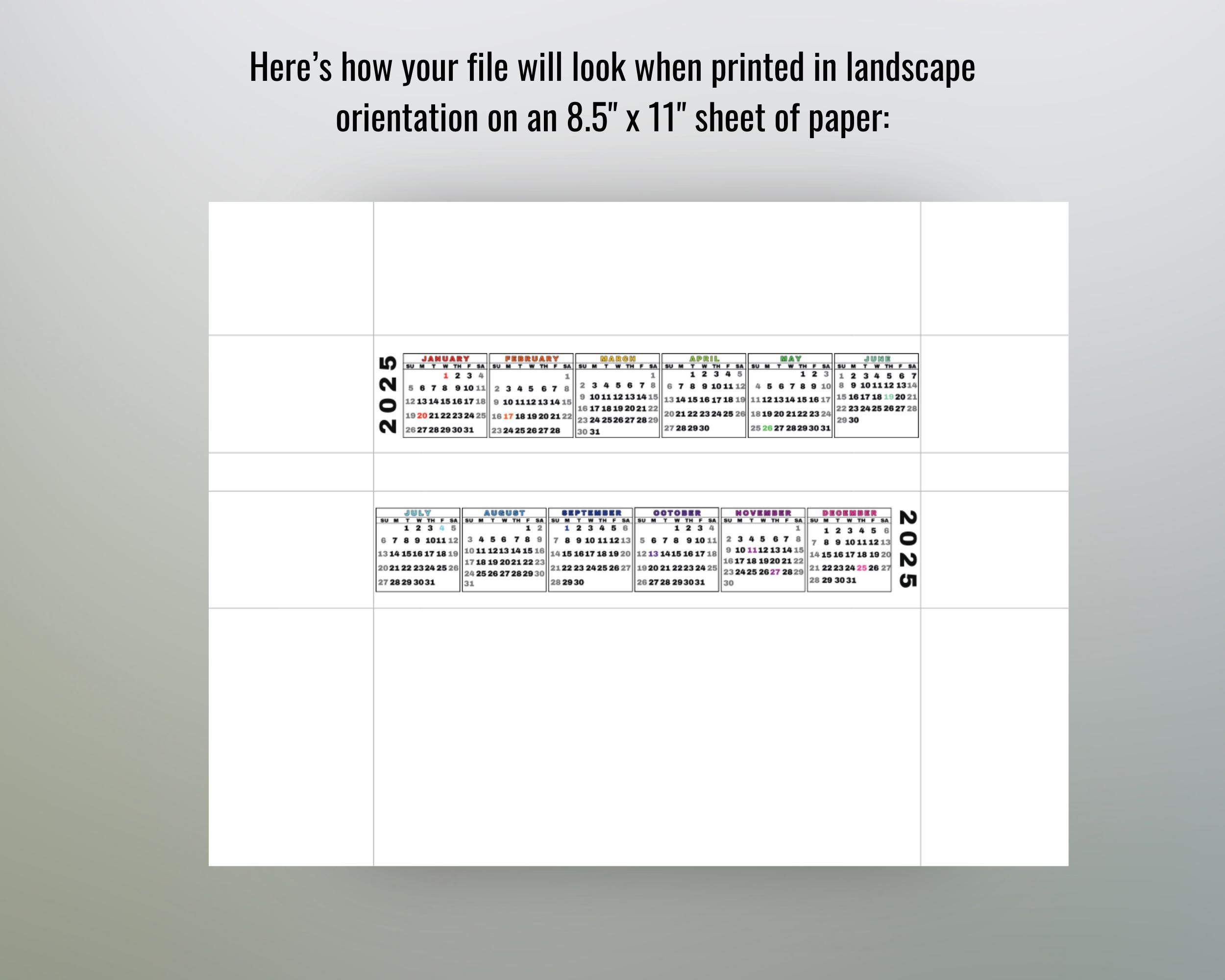 Desktop Calendar Strip, 2025 Mini Calendar, Printable Keyboard throughout 2025 Printable Calendar Strip