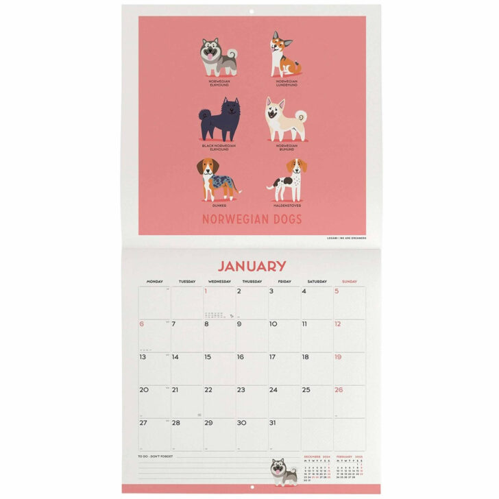 Free Printable Dog Calendar 2025