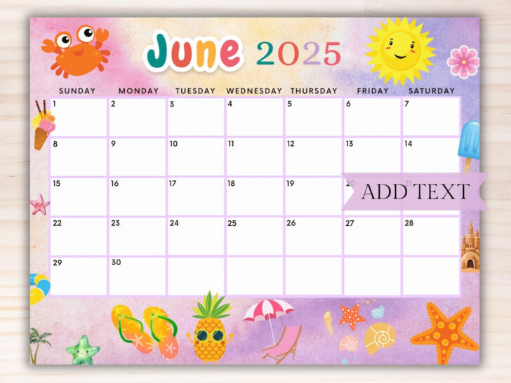 Summer 2025 Printable Calendar