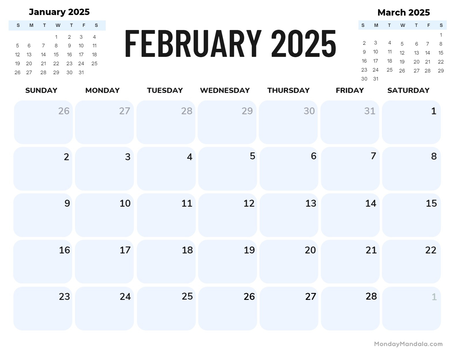 February 2025 Calendar (52 Free Pdf Printables) regarding February And March 2025 Calendar Printable