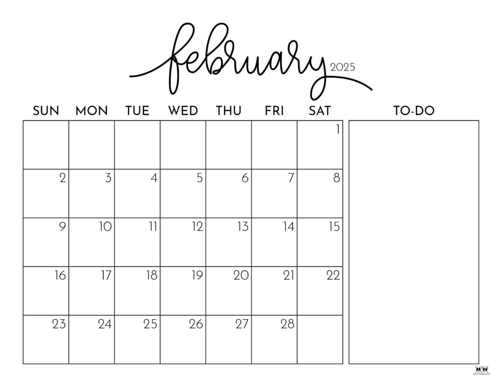 February 2025 Calendars - 107 Free Printables | Printabulls for Calendar February 2025 Printable