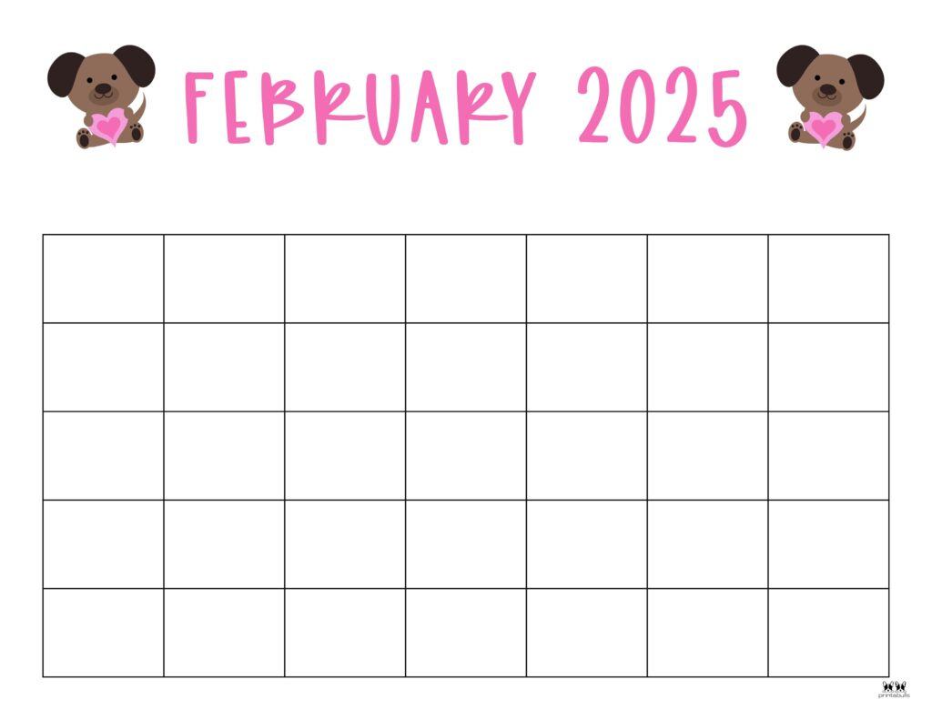 February 2025 Calendars - 107 Free Printables | Printabulls in February 2025 Calendar Printable with Lines