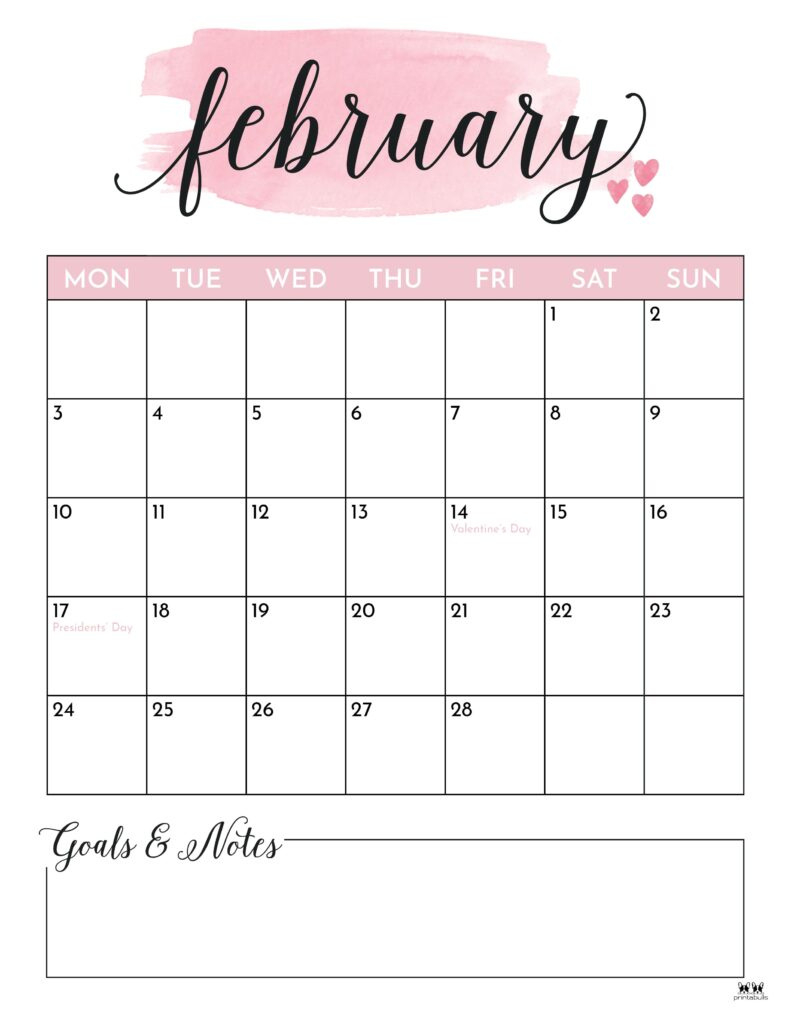 February 2025 Calendars - 107 Free Printables | Printabulls within Calendar Template February 2025 Printable