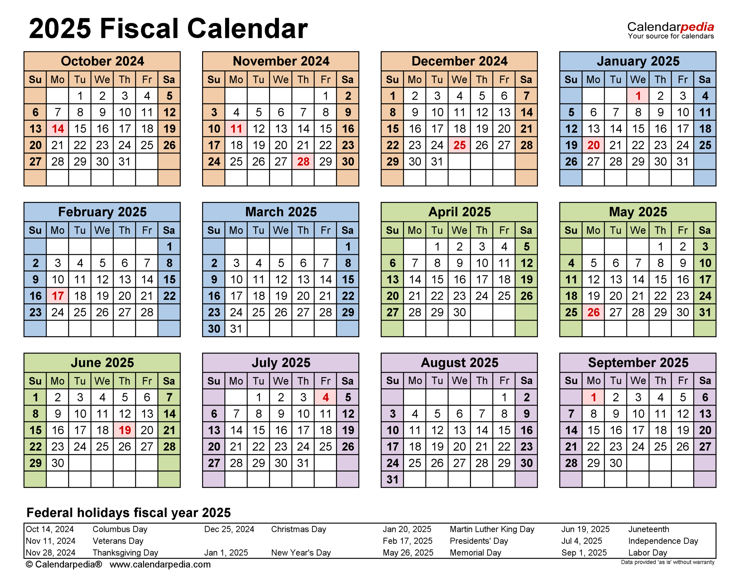 Fiscal Calendars 2025 - Free Printable Word Templates inside Fiscal Year 2025 Calendar Printable