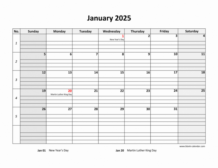 Large 2025 Calendar Printable