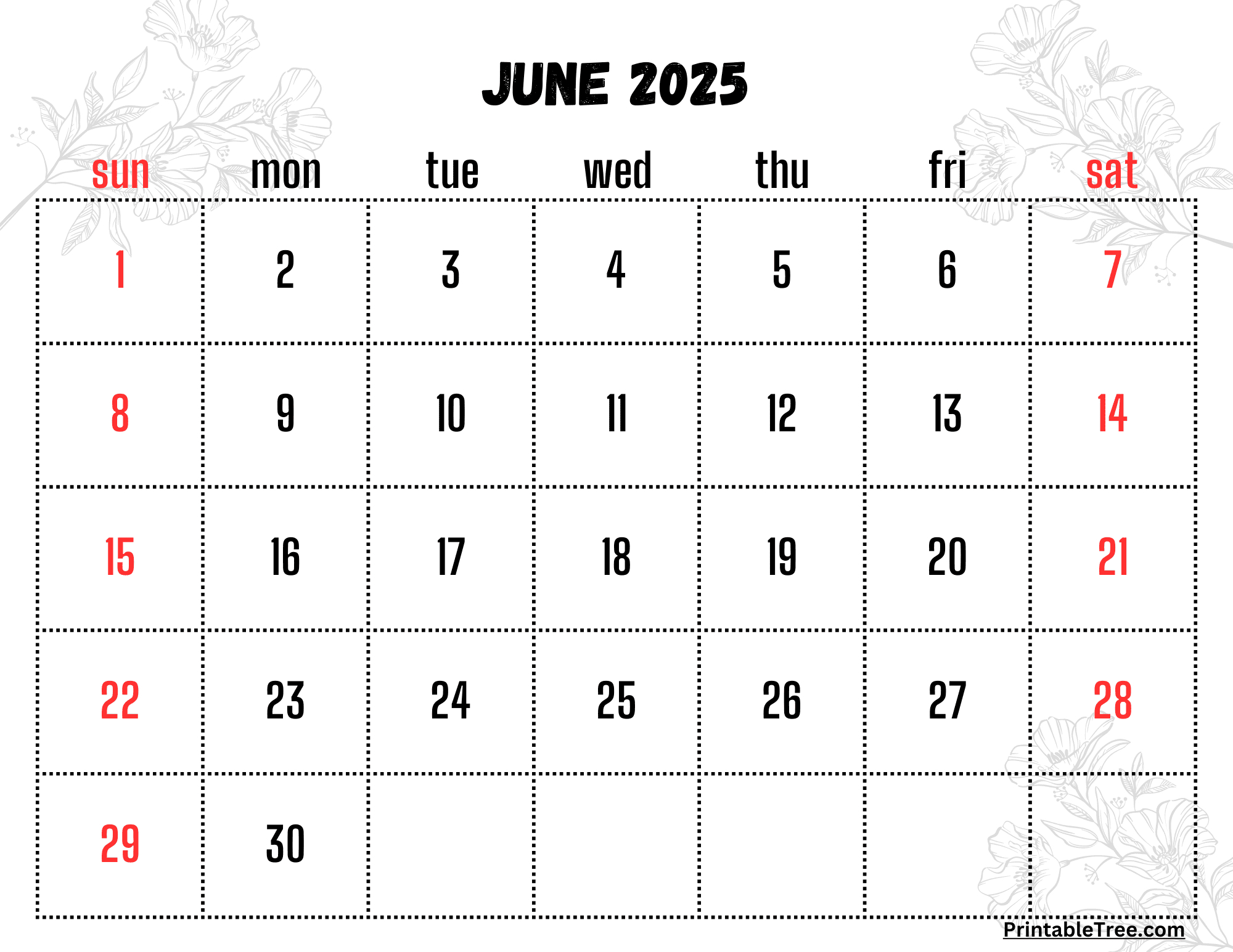 Free June 2025 Calendar Printable Pdf Template With Holidays for June 2025 Calendar with Holidays Printable