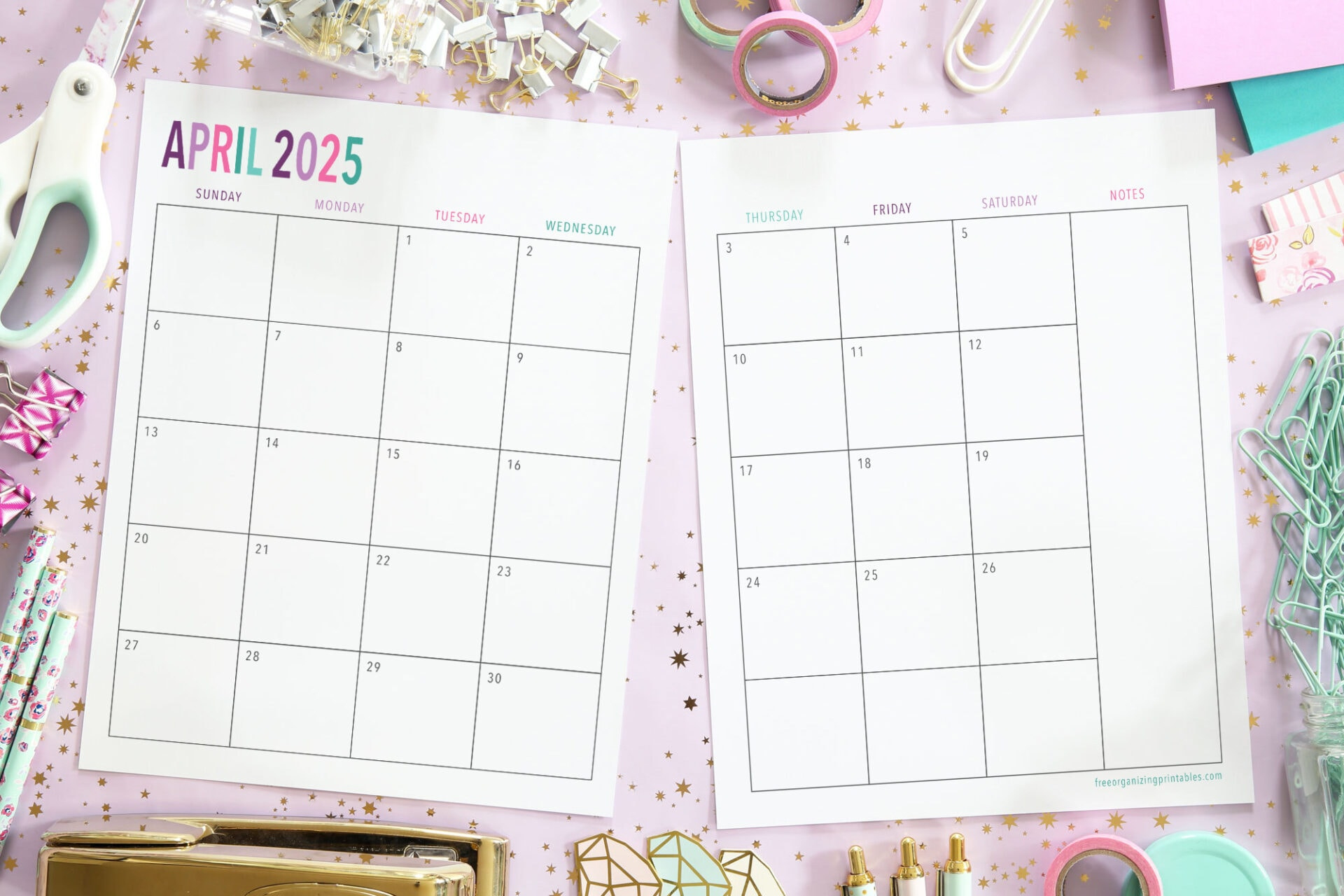 Free Printable 2 Page Blank Monthly Calendar 2025 in Printable 2 Page Monthly Calendar 2025