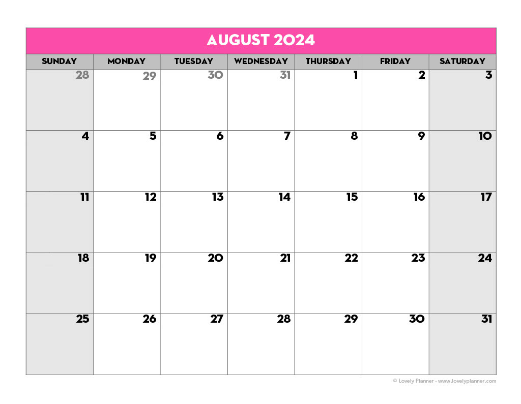 Free Printable 2024-2025 School Calendar - Lovely Planner in Printable Monthly Calendar 2024 - 2025