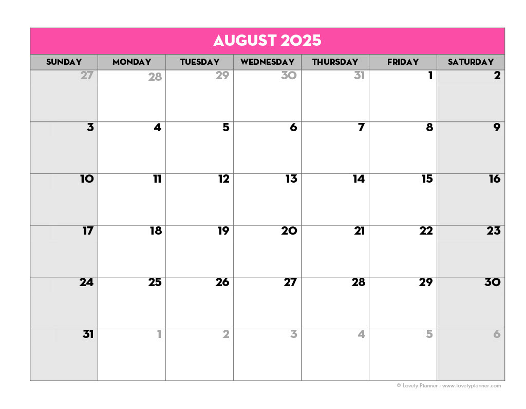 Free Printable 2024-2025 School Calendar - Lovely Planner within Printable Monthly Calendar 2024 and 2025