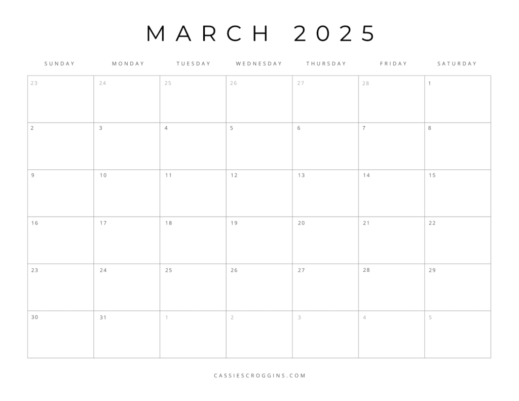 Free Printable 2025 Blank Calendar Templates (All 12 Months) for Calendar 2025 Blank Printable