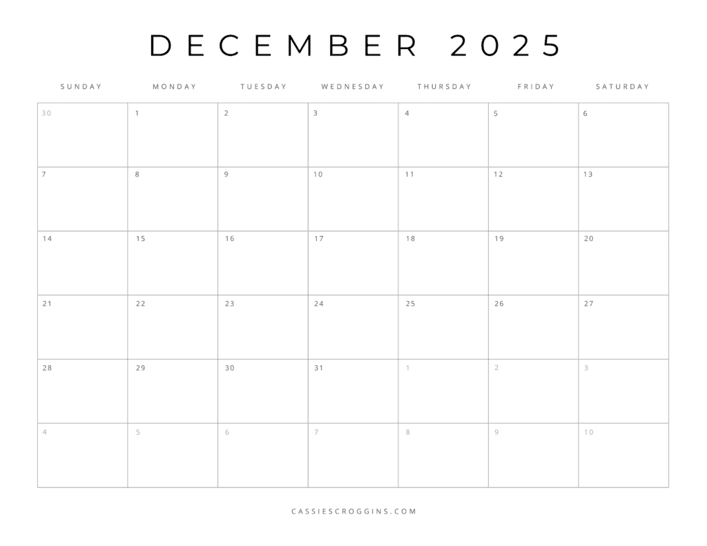 Free Printable 2025 Blank Calendar Templates (All 12 Months) in Win Printable Calendar 2025