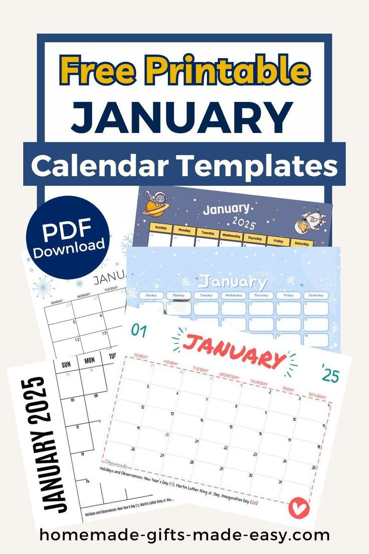 Free Printable Calendar January 2025 | Homemade Gifts Made Easy with 2025 Printable Calendar Homemade Gifts Made Easy