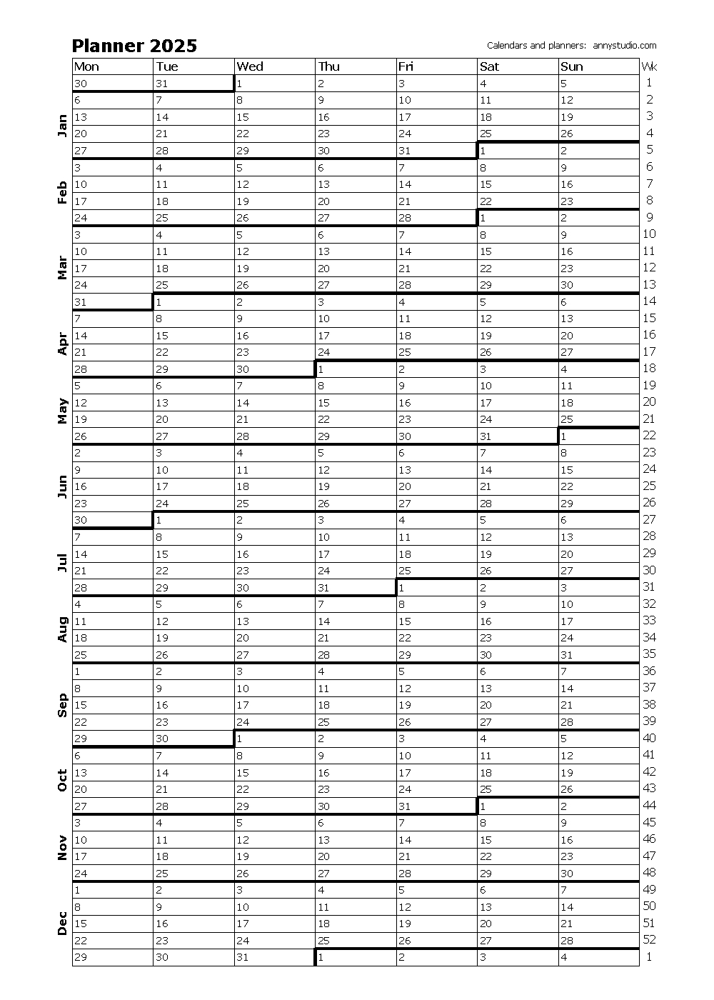 Free Printable Calendars And Planners 2025, 2026 And 2027 for Free Printable Calendar Planner 2025