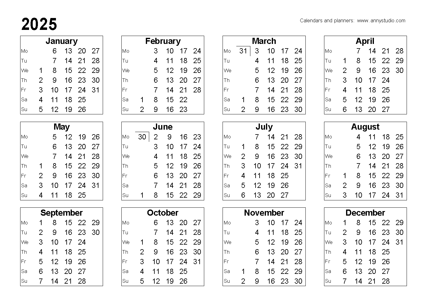 Free Printable Calendars And Planners 2025, 2026 And 2027 with Printable Desktop Calendar 2025